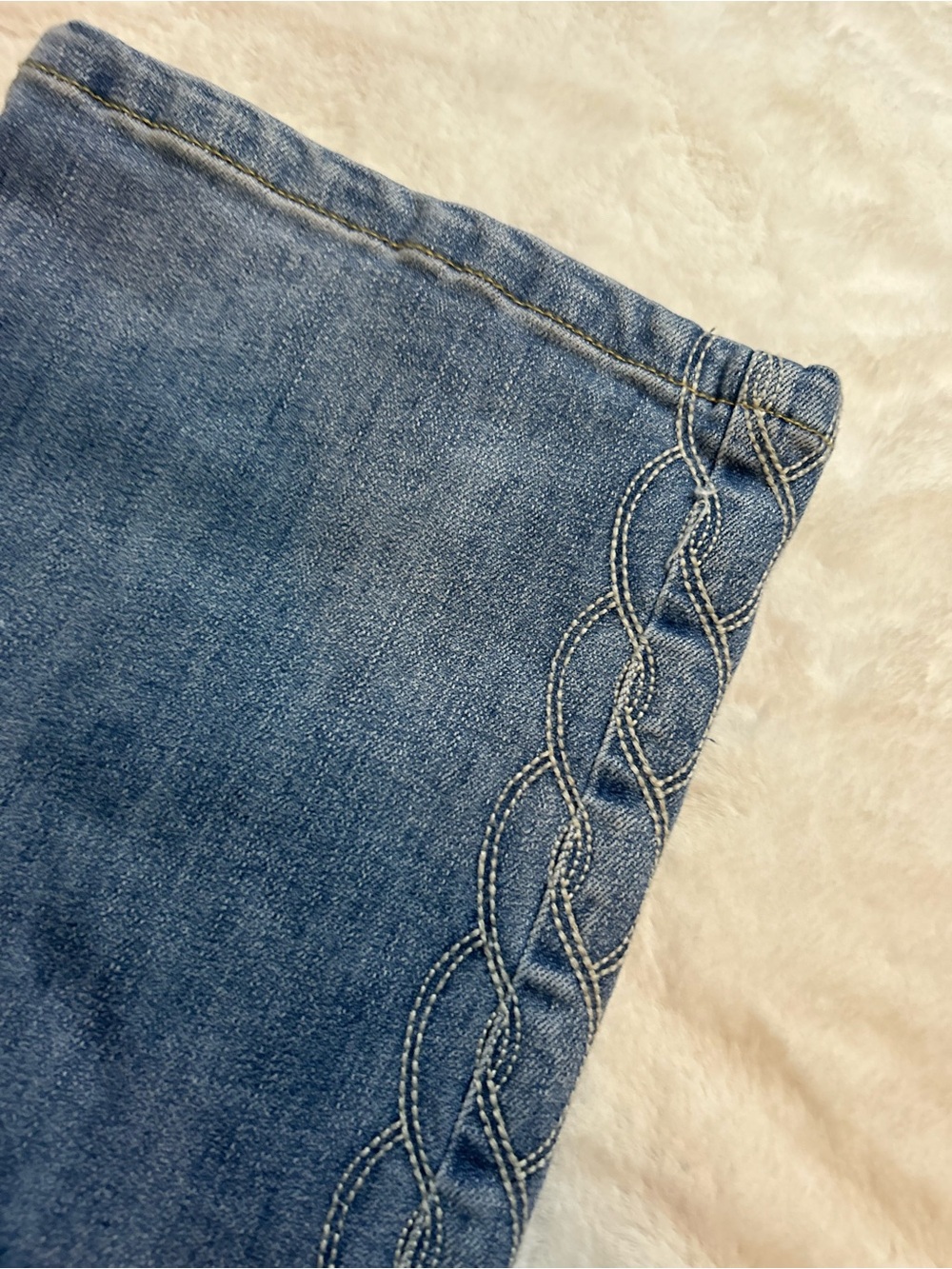OAT New York Jeans 0 25 Blue Denim Braided Embroidered Side Detail - Picture 3 of 10